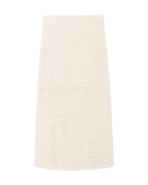 Zadig & Voltaire Natural Open-Knit Midi Skirt