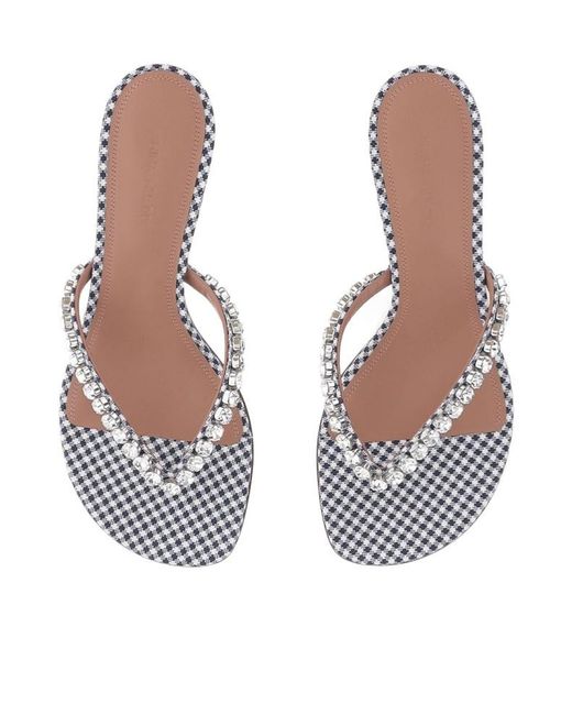 AMINA MUADDI White Gigi Satin Sandals