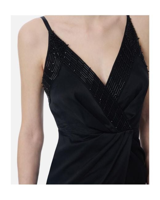 Elisabetta Franchi Black Beaded Sleeveless Dress
