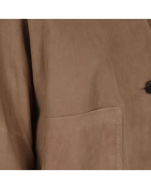 Arma Brown Boxy Button-Front Jacket