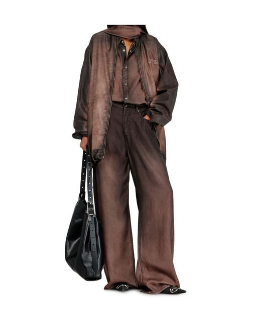 DIESEL Brown D-Sire Wide-Leg Jeans