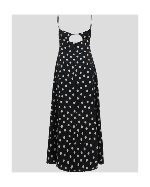 Saint Laurent Black Polka Dot Printed Slip Dress