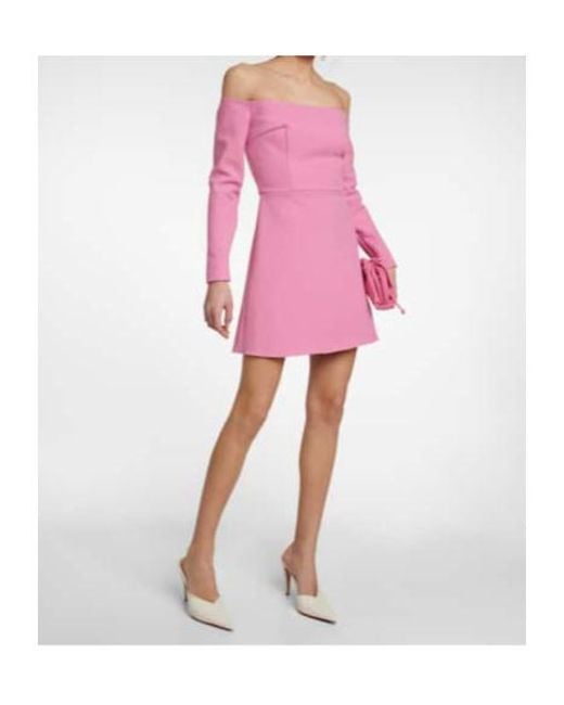 Emilia Wickstead Pink Everleigh Crepe Mini Dress