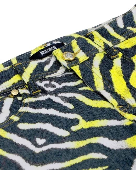 Just Cavalli Green Printed Jeans