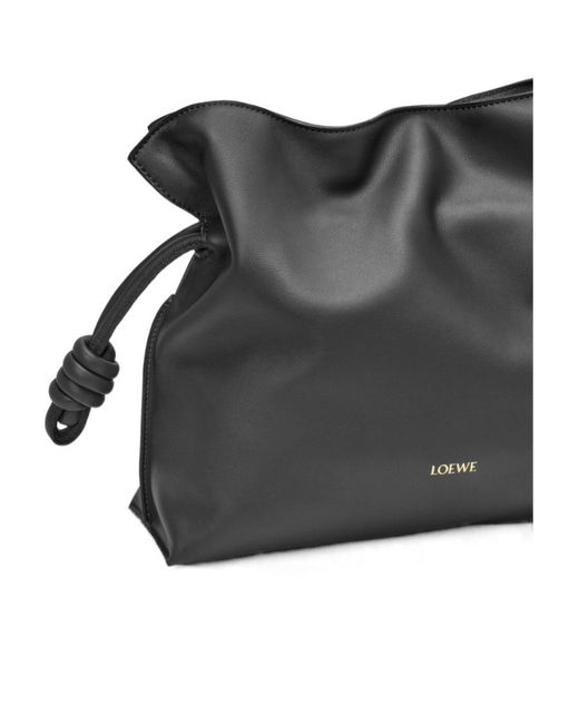 Loewe Black Flamenco Drawstring Clutch Bag