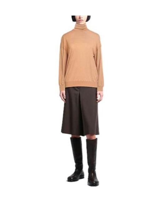 Saint Laurent Natural Solid Color Wool Knit Sweater