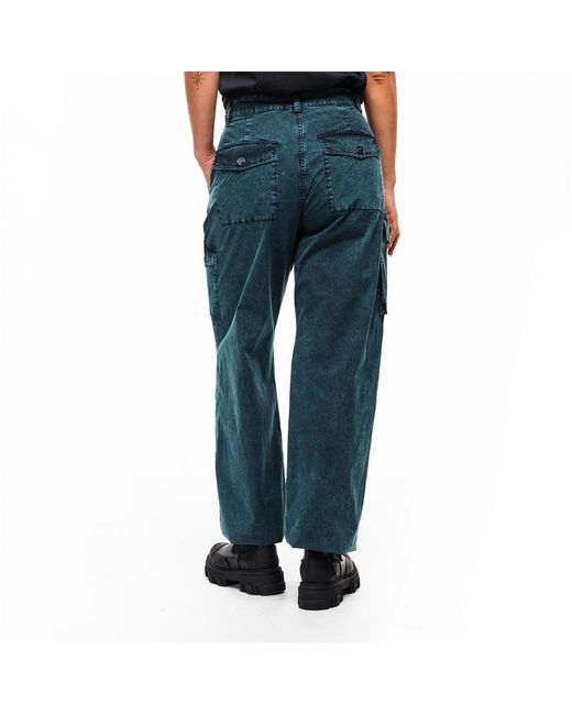 Ganni Blue Cotton Straight Leg Trousers