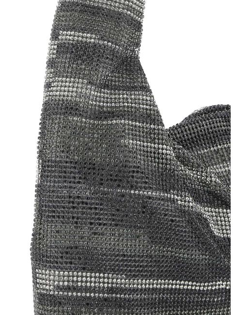 Kara Gray Armpit Embellished Mesh Tote Bag