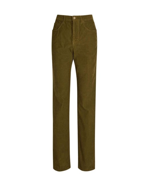 Saint Laurent Green Clyde Bootcut Corduroy Trousers