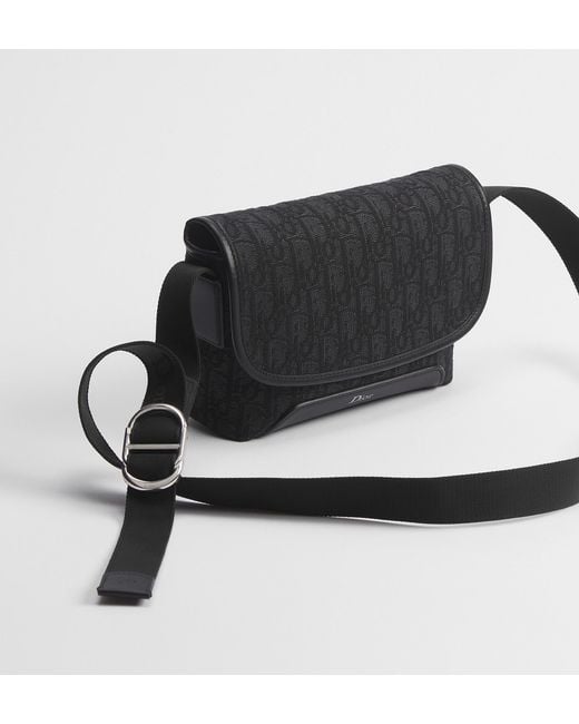 Dior Black Mini Jett Messenger Bag With Flap for men