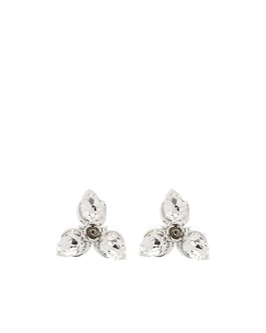 Magda Butrym White Crystal-Set Earrings