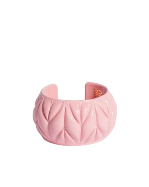 Miu Miu Pink Bracelet With Matelassé Motif