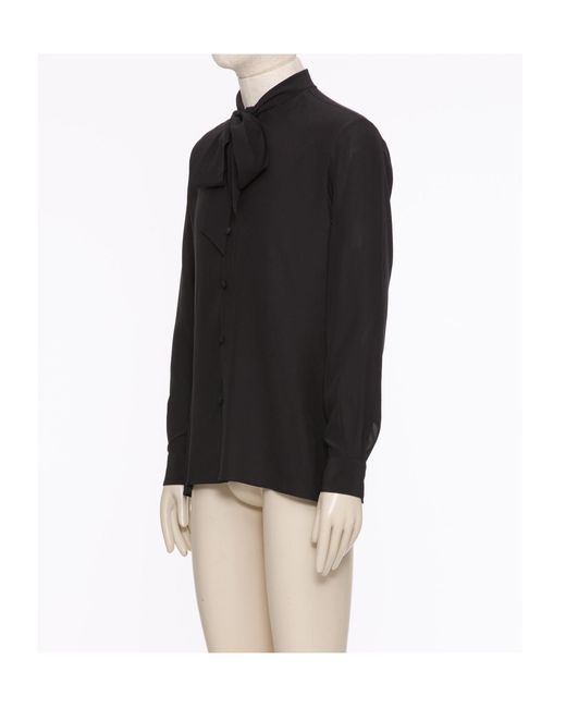 Valentino Black Scarf Collar Button-Up Shirt for men
