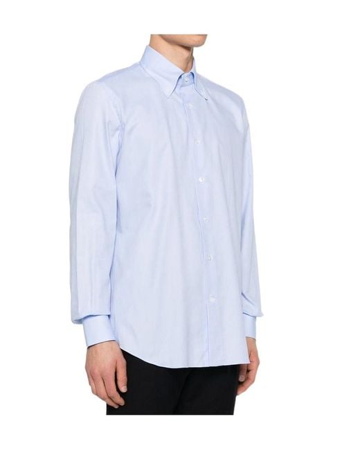 Mazzarelli Blue Long Sleeve Shirt for men