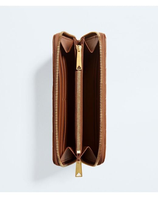 Bottega Veneta Brown Intrecciato Zip-Around Wallet