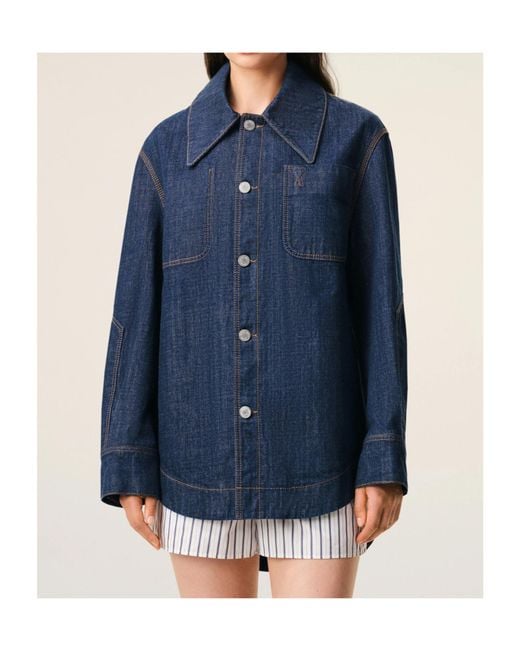 AMI Blue Ami Ami De Coeur Worker Worker Overshirt for men