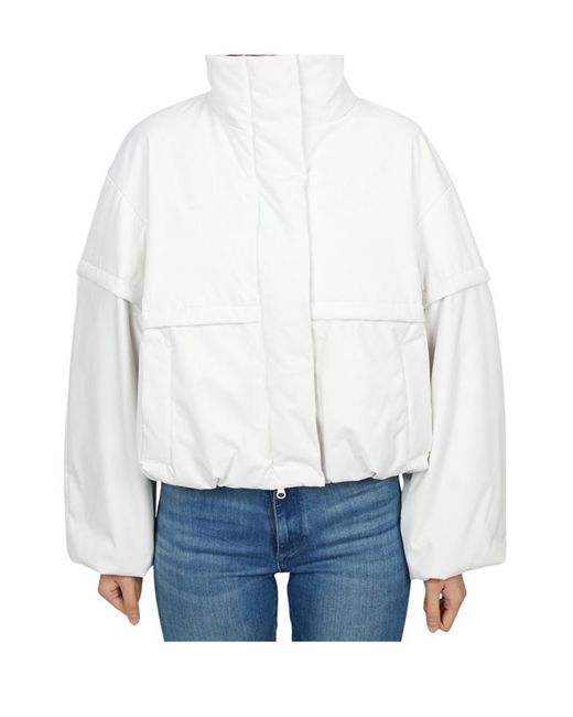 Max Mara White Long-Sleeved Cotton-Padded Jacket