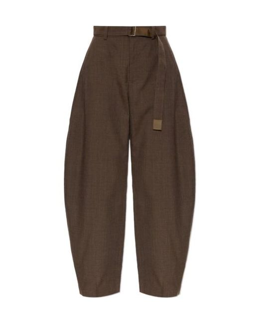 Sacai Brown Casual Trousers With Belt Loops