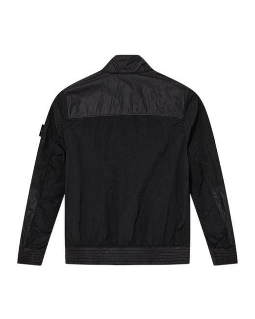 Stone Island Black Zip Up Long-Sleeved Jacket for men
