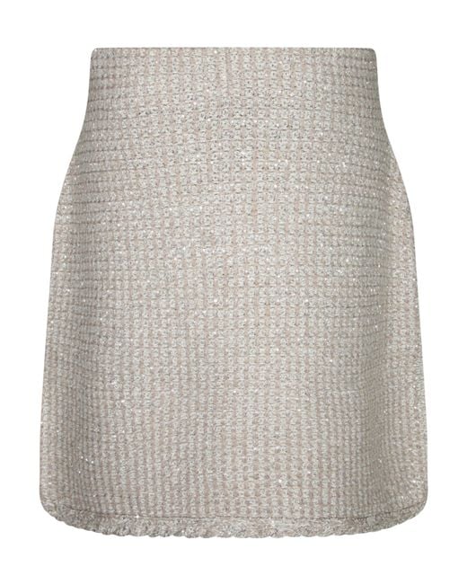 Fabiana Filippi Gray Sequin-Embellished Skirt