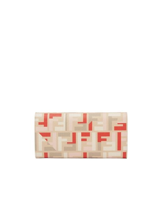 Fendi Pink Roma Chained Continental Wallet