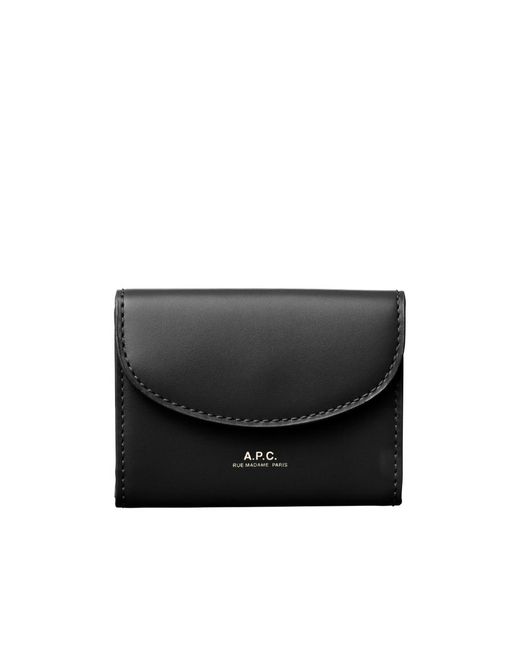A.P.C. Black Genève Logo Detailed Card Holder