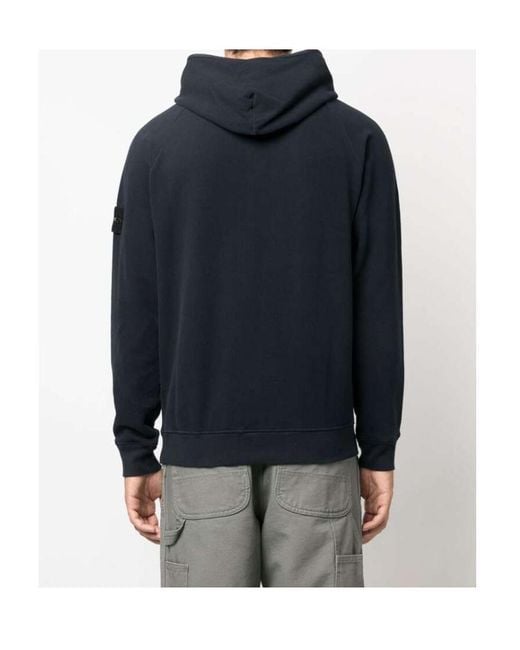 Stone Island Blue Compass Badge Hoodie for men
