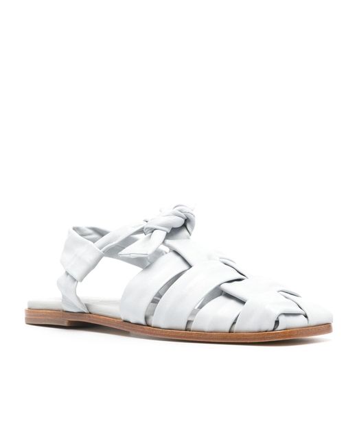 Hereu White Bena Flat Sandals