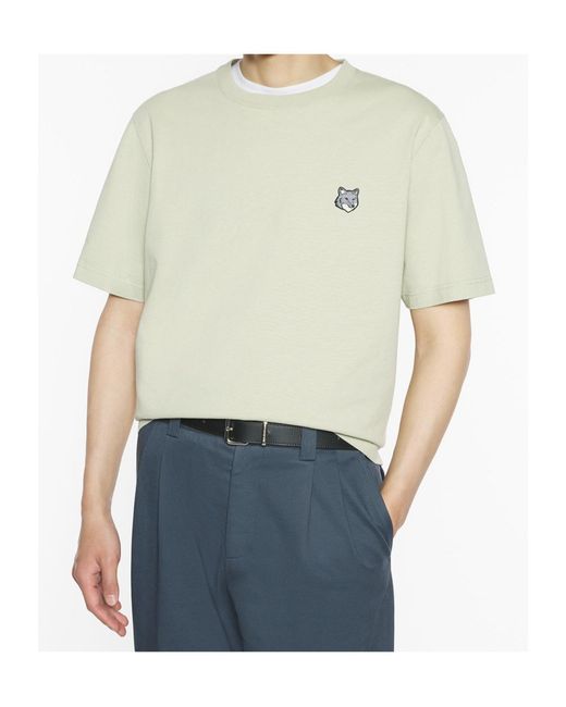 Maison Kitsuné White Maison Kitsuné Fox Head Comfort T-Shirt for men