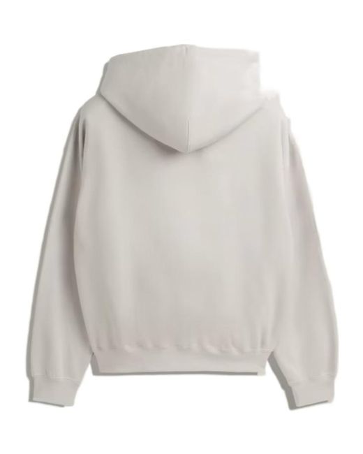 Y-3 Gray Logo Printed Drawstring Hoodie for men