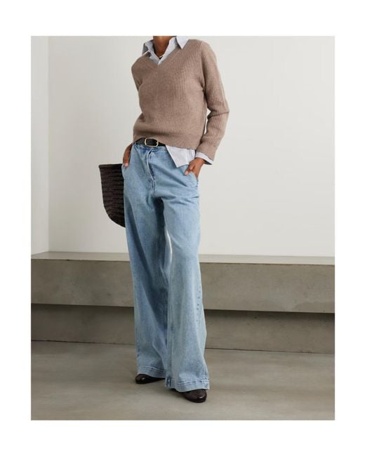 Nili Lotan Brown Korina Ribbed Sweater