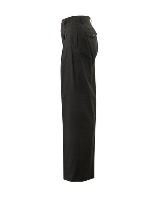 Laneus Black Casual Trousers With Belt Loops for men