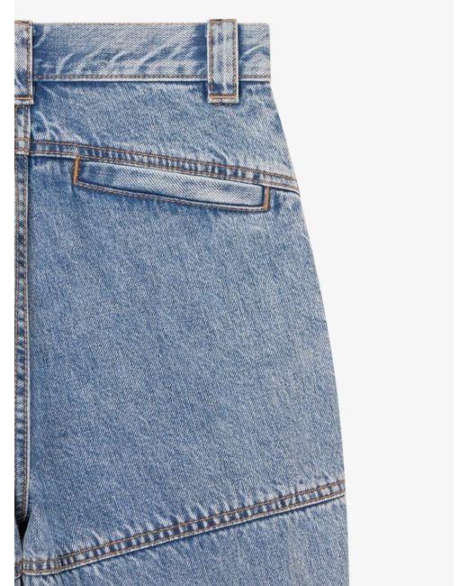 Givenchy Blue Logo Plaque Cargo Jeans