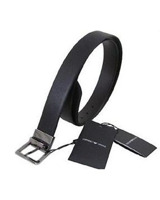 Emporio Armani Black Logo Pin Buckle Belt for men
