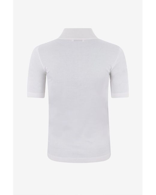 Brunello Cucinelli White Short-Sleeved Knit Top