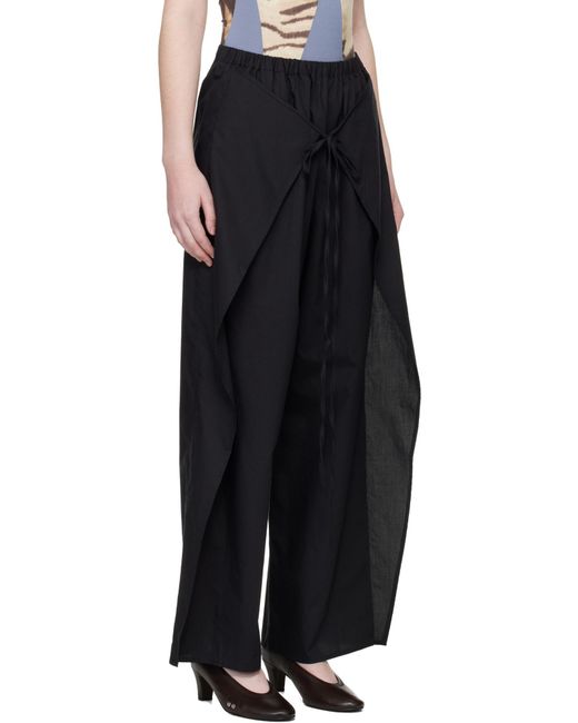 Baserange Black Decti Drawstring Trousers