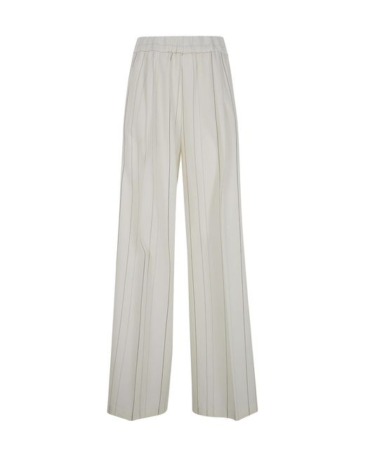Semicouture White Striped Trousers