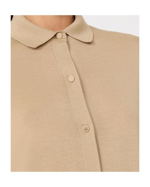 Max Mara Natural Short-Sleeved Wool Cardigan