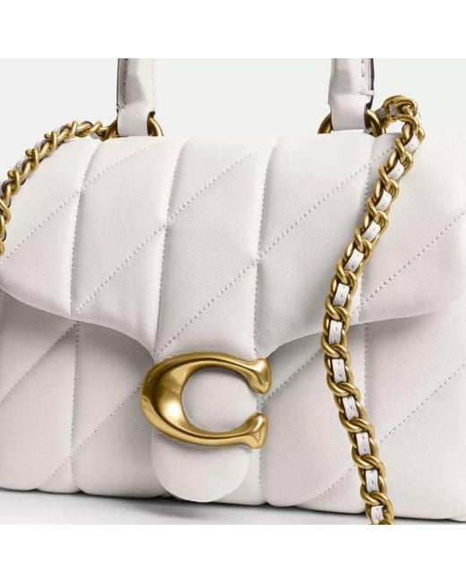COACH White Tabby Top Handle Bag With Quilting