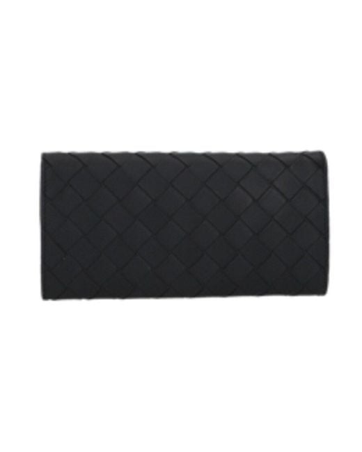 Bottega Veneta Black Intrecciato Weave Continental Wallet