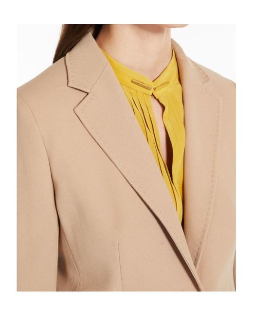 Max Mara Natural Single-Breasted Wool Blazer