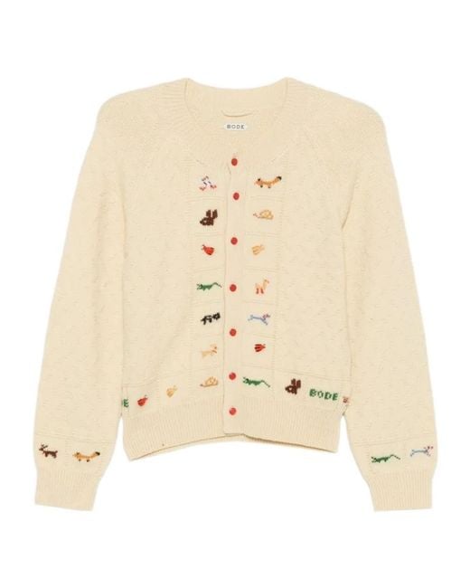 Bode Natural Wool Cardigan
