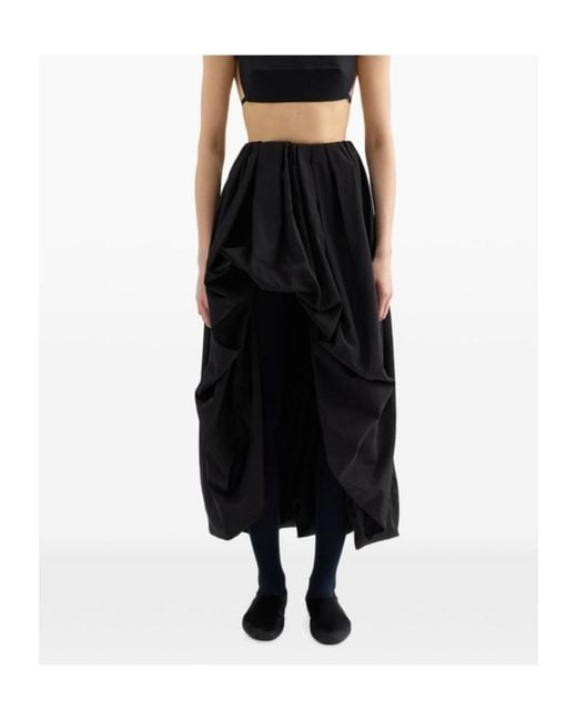 Jil Sander Black Asymmetric Draped Skirt