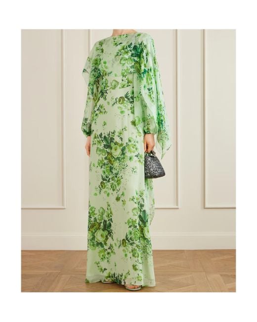 Erdem Green Printed Dress
