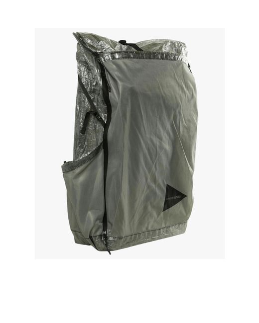 And Wander Green Logo Printed Backpack for men