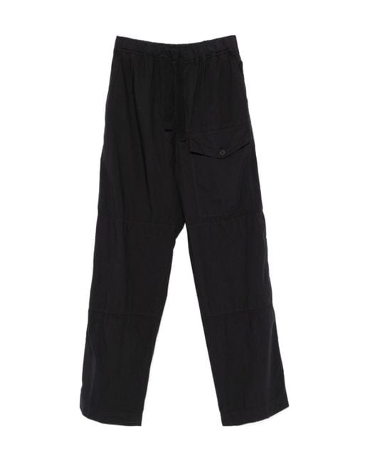 Dries Van Noten Black Drawstring Straight-Leg Trousers for men