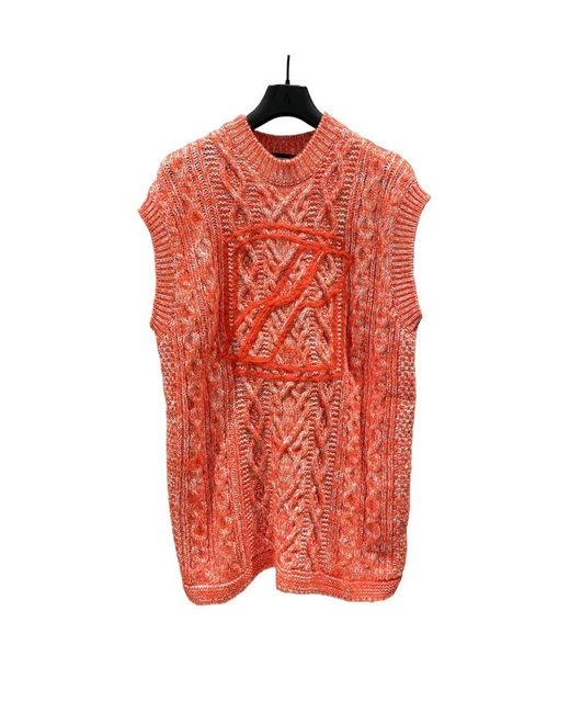 we11done Red Sleeveless Knitted Vest