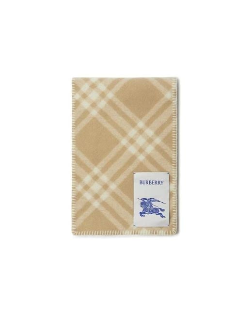 Burberry Natural Checkered Logo Patch Scarf