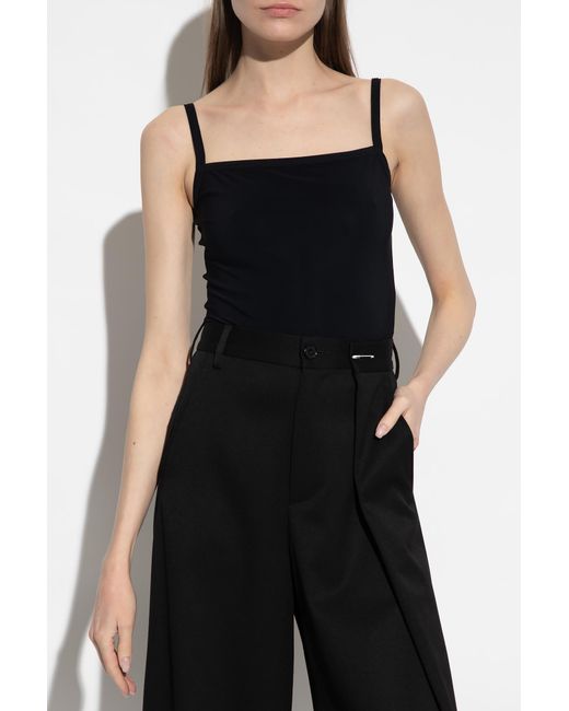 MM6 by Maison Margiela Black Strapped Stretched Boysuit