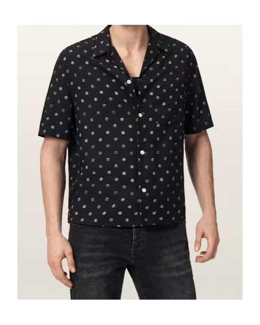 AllSaints Black Upton Buttoned Shirt for men